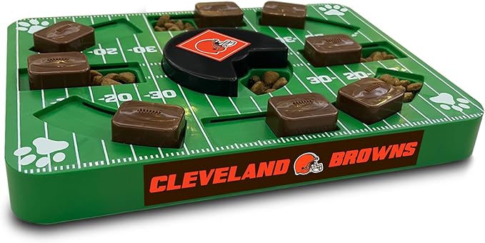Pets First NFL Cleveland Browns Puzzle Treat Dog Toy - Interactive Toy for Dogs-Mewly Pet
