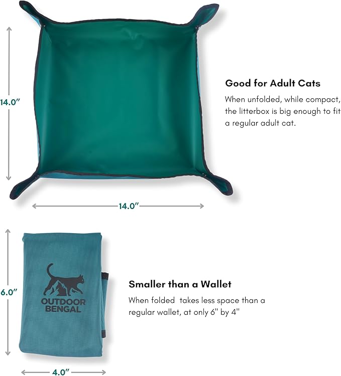 Travel Litter Box for Cats Small & Foldable - Non-Stick Portable Litter Box for Cat Traveling, No-Mess, Collapsible Litterbox (Essentials Traveling with Cats by Car, Plane, and Camping)-Mewly Pet