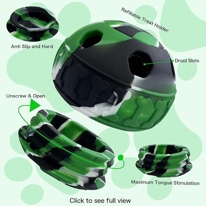 Interactive Dog Licking Toy - Freezable Fillable, Slow Feeding Puzzle Ball, Relieves Boredom and Stimulates Intelligence - This Interactive Dog Toy is Suitable for Small and Medium Breed-Mewly Pet