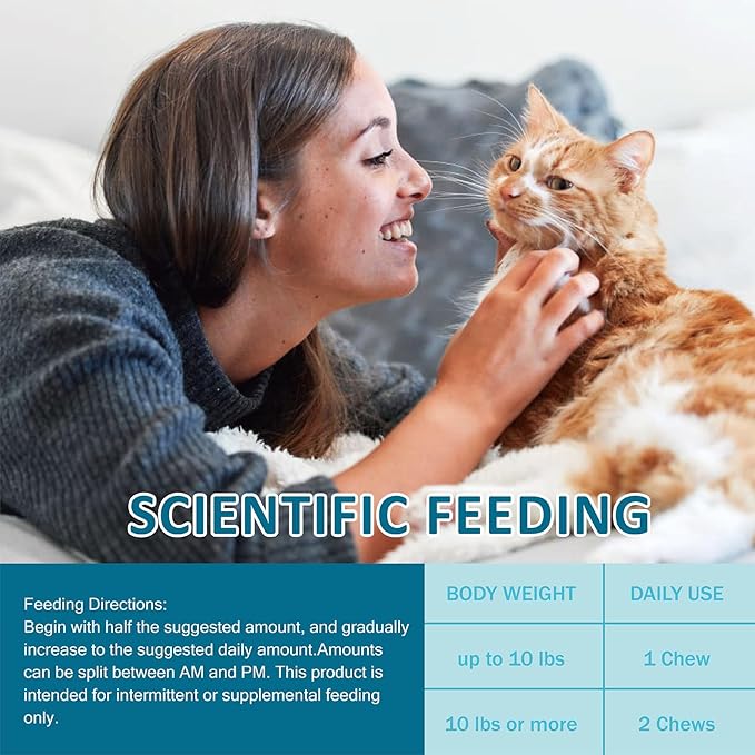 Cat Calming Treats - 100 Count Salmon Chews with Organic Chamomile & Ginger, Stress Relief Supplement for Separation Anxiety, Vet Visits & Thunderstorms (Salmon)-Mewly Pet