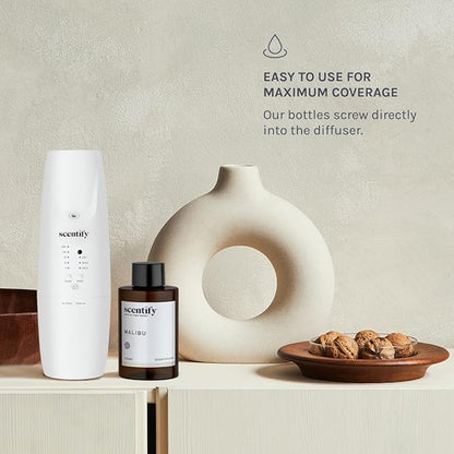Scentify Malibu Aroma Oil Refill Scent for Oil Diffusers - Lemon, White Tea, Thyme, Cedar, Musk Scents - Luxurious Relaxing Aromatherapy Diffuser Fragrance 100ml, 3.38 oz