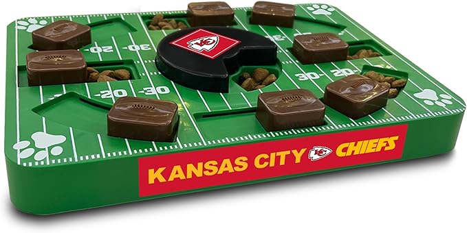 Pets First NFL Kansas City Chiefs Puzzle Toy - Interactive Dog Puzzle Treat Toy-Mewly Pet