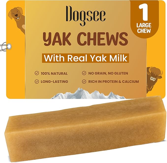 Dogsee Chew Dog Dental Chews | Long Lasting Dog Chews for Large Dogs | Yak Cheese Flavored Himalayan Dog Chew That Will Lower The Chances of Plaque and Tartar Growth | 1 Bar-Mewly Pet