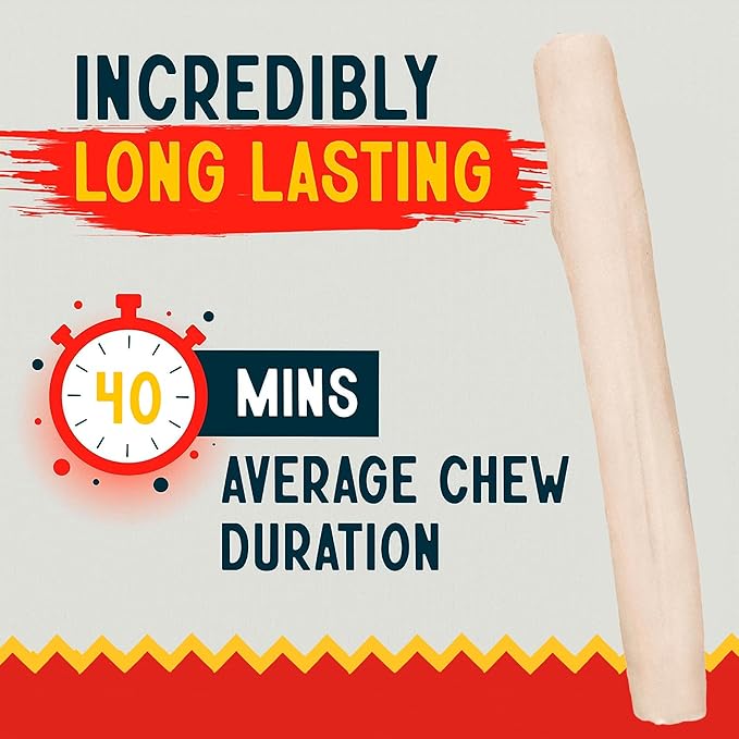 Canine Chews 10" Dog Rawhide Retriever Rolls - Bones for Large Dogs (20 Pack) - 100% USA-Sourced Natural Beef - Single Ingredient - Healthy Dental Chew-Mewly Pet