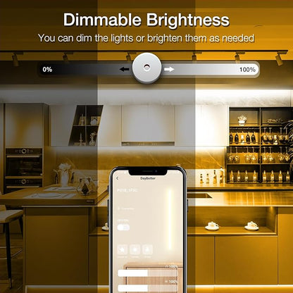 DAYBETTER COB Led Strip Light, Led Light Strips with Remote and App, 16.4 ft 3000K Dimmable Warm White Led COB Light Strip, Indoor COB Led Lights for Bedroom, TV, Mirror, Ceiling, Cabinet, Closet