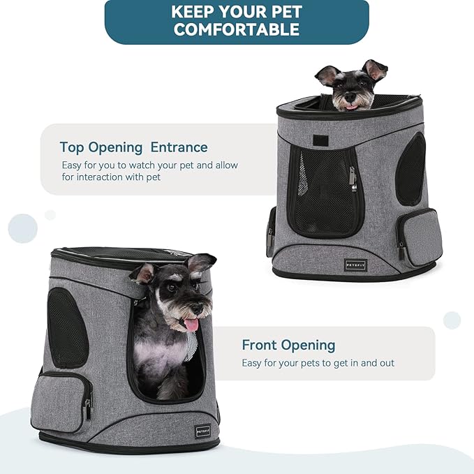 Petsfit Pet Backpack Carrier with Upgrade Waist Cushion Design to Better Fit The Waist, Suitable for Small and Medium Cats, and Rabbits up to 18 Pounds-Mewly Pet