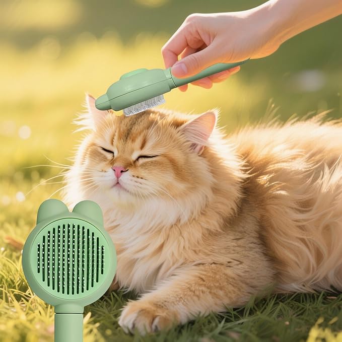 Zoocozy Cat Brush for Shedding, Dog Deshedding Brush, Pet Hair Removal Tool for Puppy Pitten(Green)-Mewly Pet
