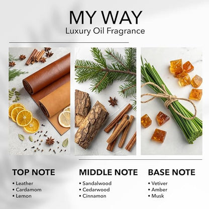 My Way Diffuser Oil, Inspired by 1 Hotel Miami Beach, 16.9 FL Oz, 500 mL, Hotel Scent Diffuser Oil, My Way Aromatherapy Blend of Essential Oils for Home & Office, Leather & Sandalwood Scent.