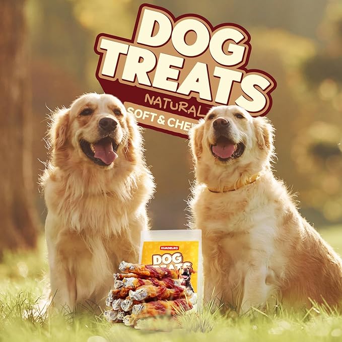 Chicken Duck Wrapped Cod Skin Sticks Dog Treats, Rawhide Free Dog Chews Long Lasting HealthTeeth Training Treats for Medium and Large Breed 10.58oz/12-14pcs-Mewly Pet