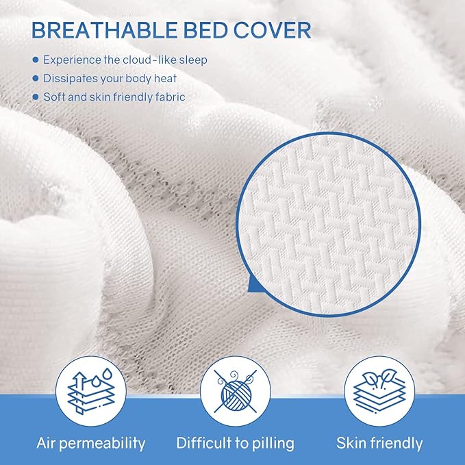 PayLessHere 6 Inch Green Tea Fiberglass Free Cooling Gel Memory Foam Mattress Full Size in a Box,Medium-Firm Pressure Relief&Temperature Regulation,CertiPUR-US Certified,White