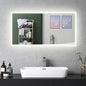 Wall-Mounted LED Square Bathroom Mirror, Makeup Mirror (40 inches x 24 inches,) 3 Color Dimming Bathroom Vanity Mirror with Lights Smart Mirror with Touch