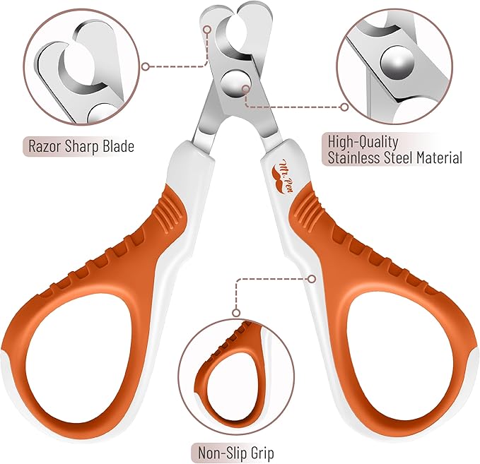 Mr. Pen Cat Nail Trimmer - Raspberry Red & White, Cat & Dog Nail Clipper-Mewly Pet