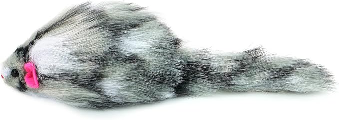 CHIWAVA 6PCS 3.1" Long Haired Furry Mice with Rattle Gradient Color Small Cat Toy Mouse Kitten Interactive Toy-Mewly Pet