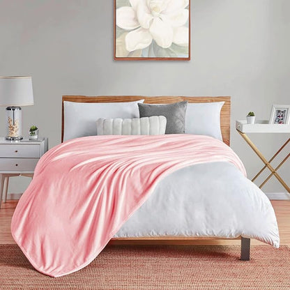 Walensee Fleece Blanket Plush Throw Fuzzy Lightweight (Throw Size 50x60 Pink) Super Soft Microfiber Flannel Blankets for Couch, Bed, Sofa Ultra Luxurious Warm and Cozy for All Seasons