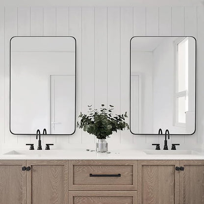 CULER Black Bathroom Wall Mirror,24 x 36 Inch Rectangle Vanity Modern Tempered Glass Mirror for Bedroom,Living Room,Entryway (24x36 Inch, Black)
