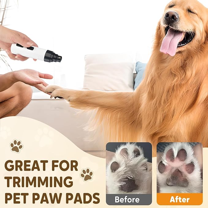 Silent Groom Pro Nail Grinder, 2025 New Electric Dog Nail Trimmer, Pet Nail Grinder for Dogs Cats, Rechargeable Dog Nail Clippers, Pet Paws Grooming & Smoothing Tool-Mewly Pet