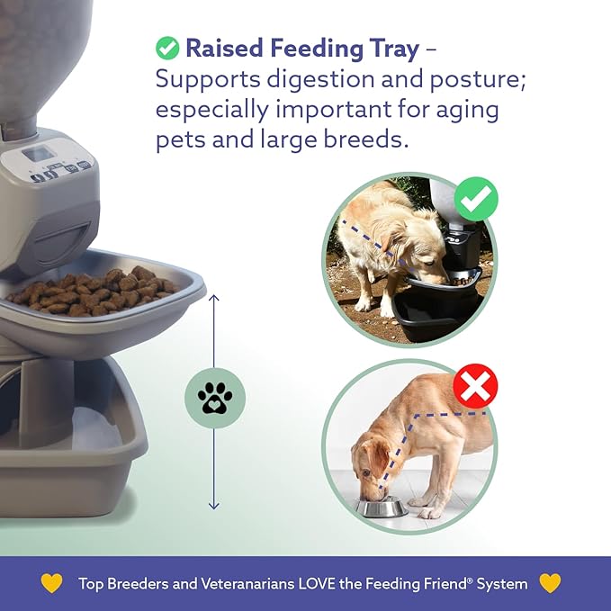 Automatic Dog & Cat Food Feeder with Water Dispenser – Smart Pet Feeder with Portion Control, OLED Display, Anti Jam Design, Battery Operated Dispenser for Small Pets - Taupe-Mewly Pet
