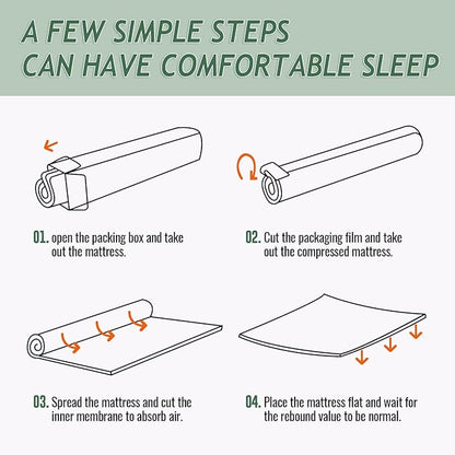 PayLessHere 10 Inch Twin Mattress Green Tea Memory Foam Mattress CertiPUR-US Certified,Medium-firm mattress，Removable Soft Cover,Fiberglass Free,Twin mattresses for Bed Frame, Bunk Bed, Trundle, White