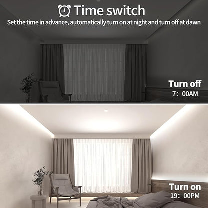 COB LED Strip Lights 100ft,6000K DC 24V Dimmable White Flexible LED Rope Lights for Bedroom,with Remote and app Control LED Lights Strip for Living Room, Shelf, Cabinet