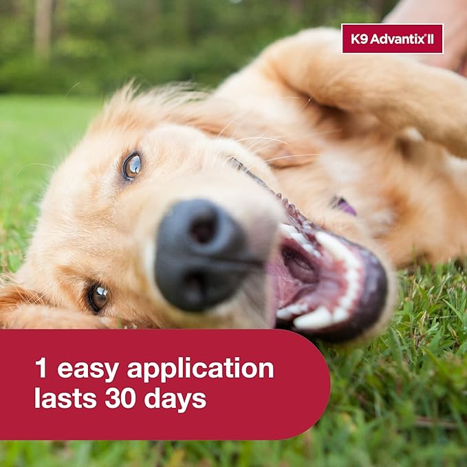 K9 Advantix II Large Dog Vet-Recommended Flea, Tick & Mosquito Treatment & Prevention | Dogs 21 - 55 lbs. | 4-Mo Supply-Mewly Pet