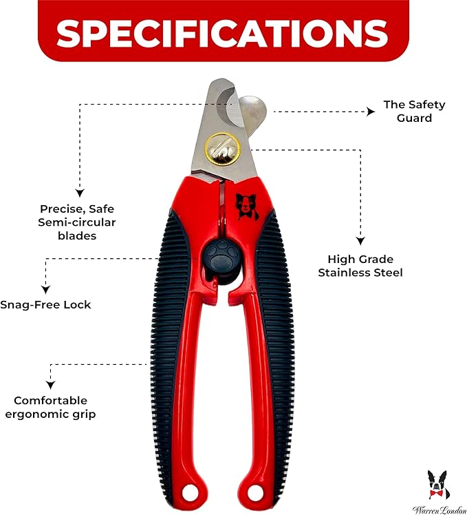 Warren London Cat Nail Clipper | Kittens Small Dogs | Stainless Steel Blade | Nail Safety Guard | Precision Grooming Tool-Mewly Pet