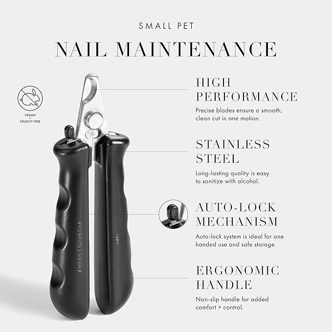 Tweezerman Small Nail Clippers for Dogs & Cats, Manual Professional Dog & Cat Nail Trimmer with Ergonomic Handle-Mewly Pet