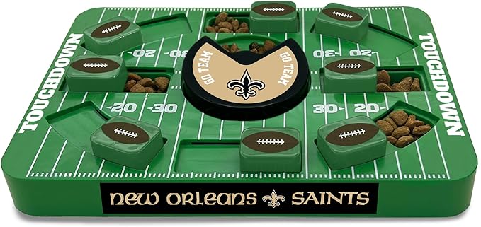 Pets First NFL New Orleans Saints Large Puzzle Toy - Interactive Dog Slow Feeding Treat Toy, Large Size-Mewly Pet