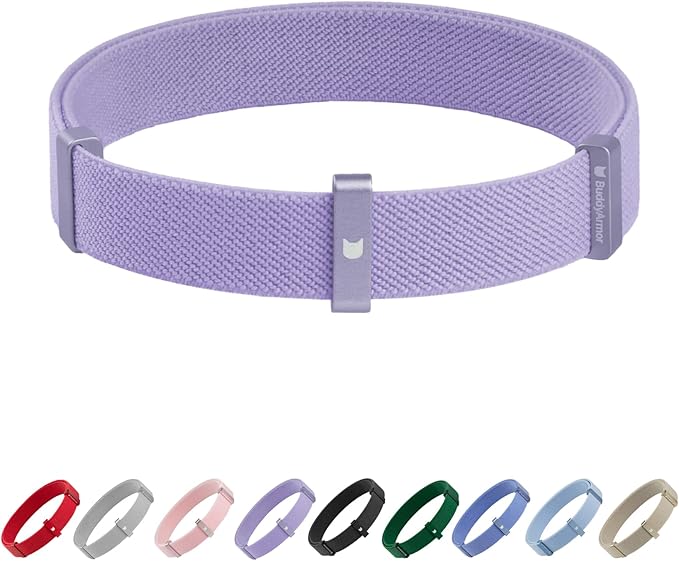 Safety Cat Collar - U.S. IDA Gold Awarding Design, Elastic Quick Release, Non Breakaway - Lightweight for Kitten, Neck Fit 7.8'-15.7' for All Small Large Cat,M(Monet Purple)-Mewly Pet
