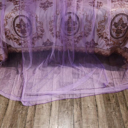 Jolitac Bed Canopy Lace Mosquito Net for Girls Beds, Unique Princess Play Tent Mesh Canopies Large Lace Dome Curtain Drapes Home & Travel (Purple)