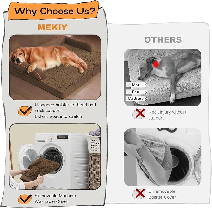 Small Dog Bed Waterproof Orthopedic Dog Beds for Medium Sized Dogs Comfy Pet Cat Bed with Sides, Washable Removable Cover-Mewly Pet