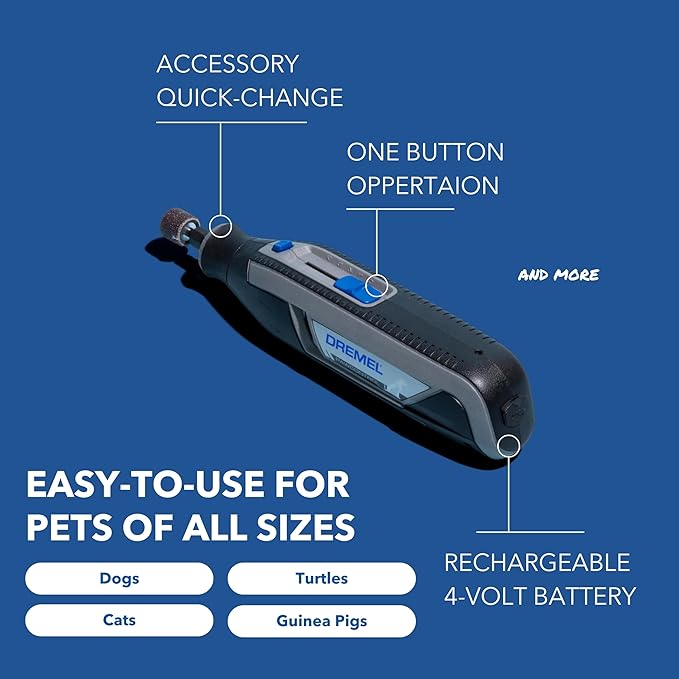 Dremel PawControl 7760-PGK Dog Nail Grinder and Trimmer - Cordless & Rechargeable Pet Grooming Tool Kit - Safe and Humane for Dogs, Cats, and Small Animals-Mewly Pet
