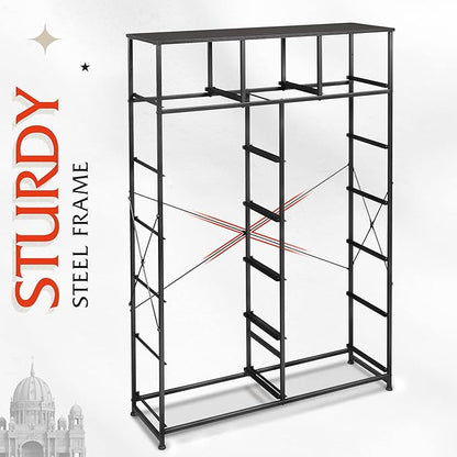 WLIVE Storage Organizer Unit with 13 Fabric Bins, Storage Drawers Organizer with Steel Frame, Tall Storage Tower Organizaton for Living Room, Hallway, Office, Dark Grey