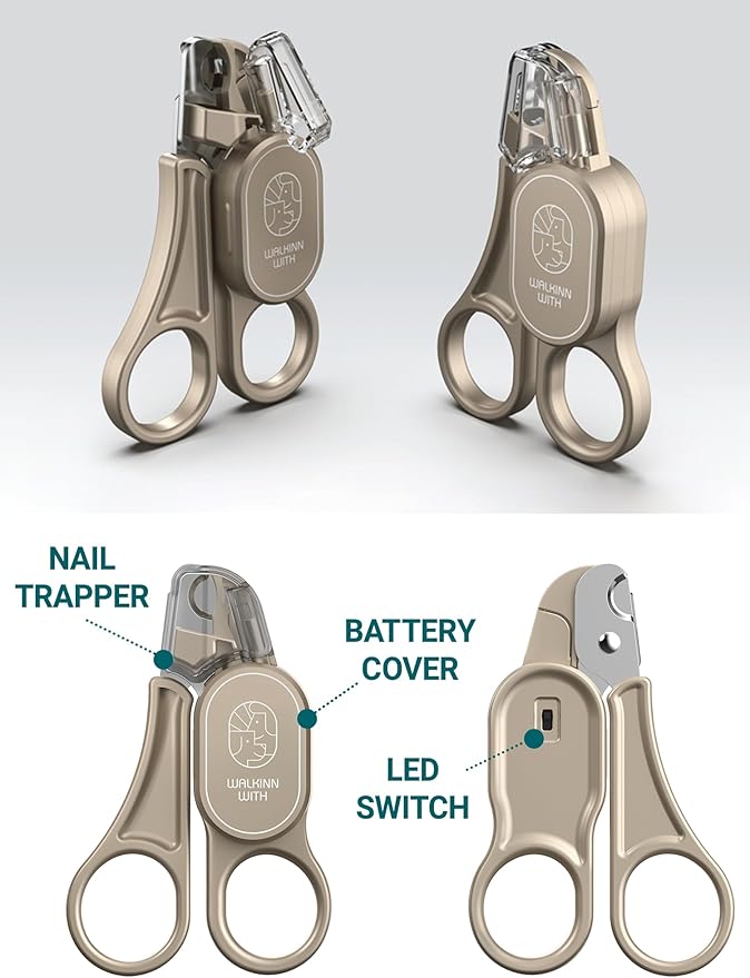 Cat Nail Clipper with LED Guide Light and Nail Trapper-Mewly Pet