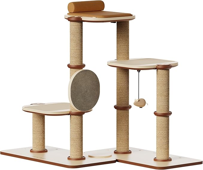 PETLIBRO Infinity Cat Tree Tower for Indoor Cats, Modular Design with Cat Bed, Toy, Felt Pads, Sisal Scratching Posts, 2-Second Setup, Sturdy Multi-Level Activity Center Cat Condo for Any Room-Mewly Pet