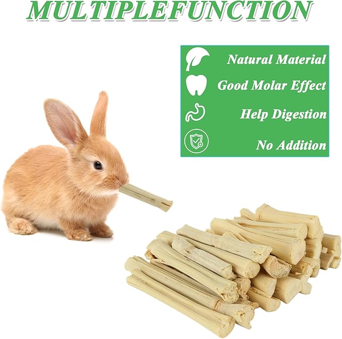 1000g/2.2lb Sweet Bamboo Sticks for Rabbits, Guinea Pig Chew Toys Bunny Toys for Rabbits Indoor, Teething Toy for Small Animals Rabbits, Hamsters, Chinchillas, Guinea Pigs-Mewly Pet