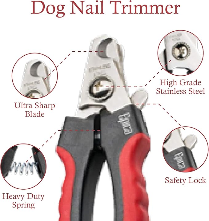 Epica Professional Dog Nail Clipper, Nail Clippers for Large Dog, Easy and Safe Grooming Clippers, Cat Claw Trimmer with Safety Guard (Small/Medium)-Mewly Pet