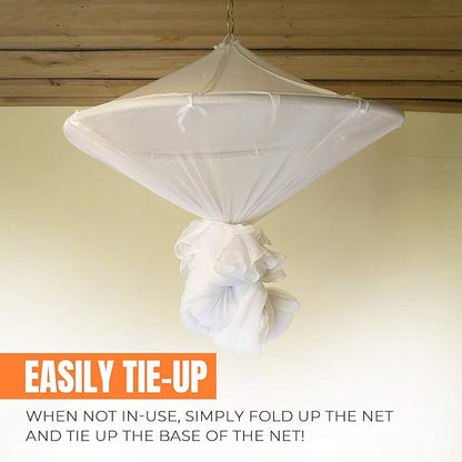 MEKKAPRO Extra-Large King Mosquito Bed Net, Made for King Queen and Twin, Bed Mosquito Netting | Bed Canopy Curtains, White Mosquito Netting