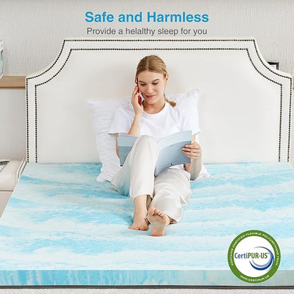 Mattress Topper, Full Size Cooling Memory Foam Bed Toppers, 2 Inch Soft Mattress Pads for Sleeper Sofa, RV, Camper, CertiPUR-US Certified