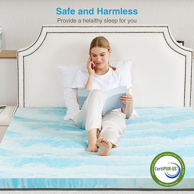 Mattress Topper, Queen Size Cooling Memory Foam Bed Toppers, 3 Inch Soft Mattress Pads for Sleeper Sofa, RV, Camper, CertiPUR-US Certified