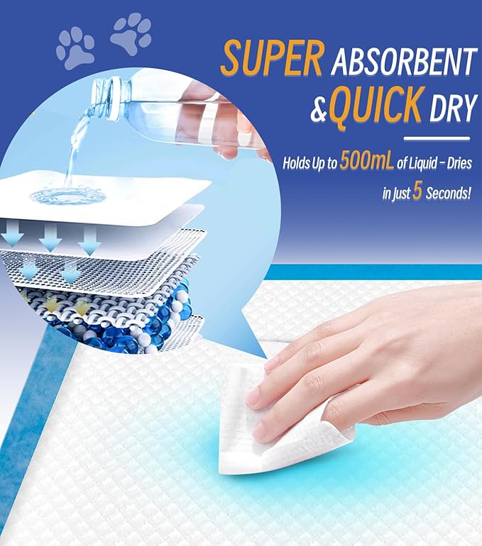 100 Counts XL Puppy Pee Pads 30x36 Inch | Super Absorbent Leak-Proof Dog Training Pads with Odor Control | Quick-Dry Potty Pads for Dogs & Cats-Mewly Pet