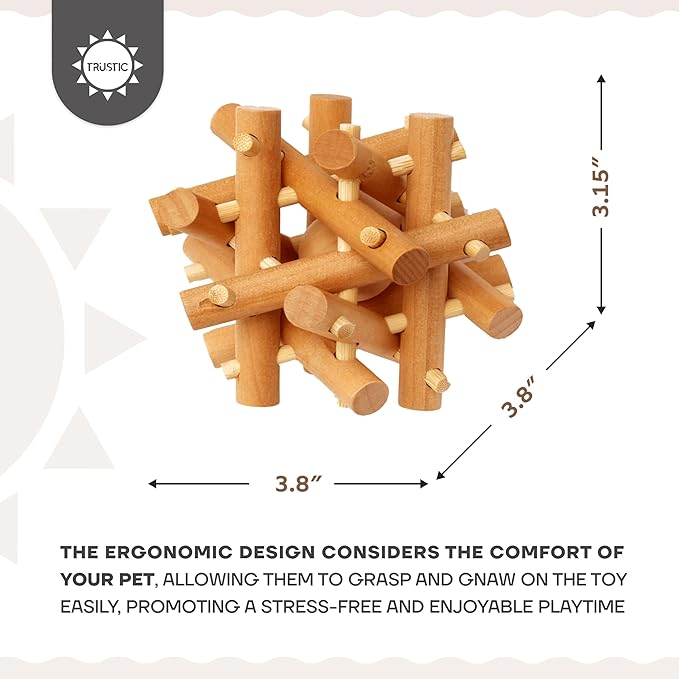 Wooden Chewing Toy for Small Animals, Natural Wood for Rabbit, Guinea Pig, Bunny, Chinchilla (Colorless)-Mewly Pet