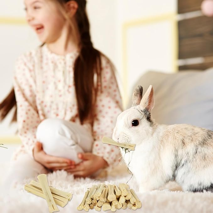 1000g/2.2lb Bamboo Chews for Rabbits, Rabbit Sticks Rabbit Chew Toys Bunny Chew Toys, Molar Treats for Small Animals, Hamsters, Chinchillas, Guinea Pigs, Natural Teeth Grinding Toys-Mewly Pet