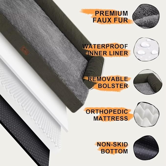 Small Dog Bed and Cat Sofa Waterproof Orthopedic Dog Beds for Small Dogs Cat Bed Comfy Pet Couch Sofa Beds with Washable Removable Cover & Non-Slip Bottom-Mewly Pet