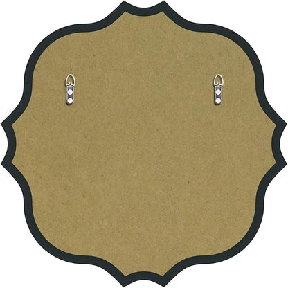 KOHROS Square Scalloped Bathroom Mirror 24" Frameless Beveled Bathroom Vanity Mirror, Anti-Rust, Tempered Glass, Wall Mirror for Bathroom Entryway Bedroom