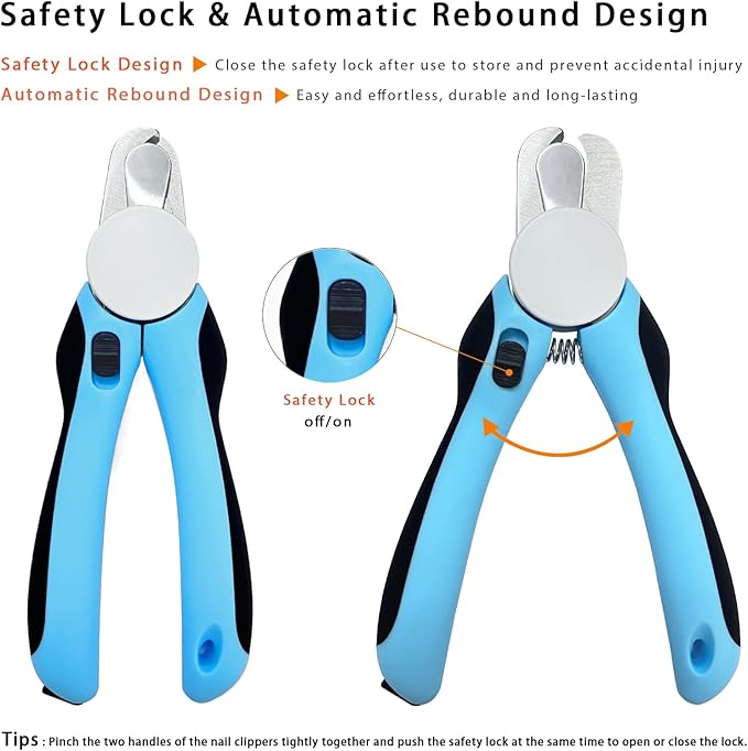 Cat & Dog Nail Clipper and Trimmer with Safety Guard, Avoid Over Cutting Toenail, Equipped with Nail File - Professional Grooming Tool for Pets-Mewly Pet