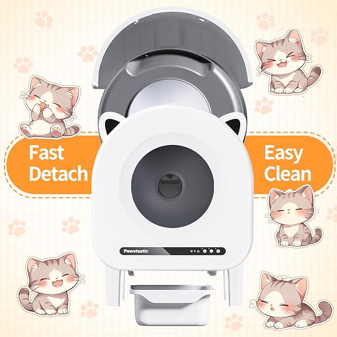 Self Cleaning Litter Box, 68 L Automatic Cat Litter Box for Multiple Cats, Robot with Dual Safety Protection, APP Control, Odor Removal Smart Litter Boxes, 2 Roll Trash Bags-Mewly Pet
