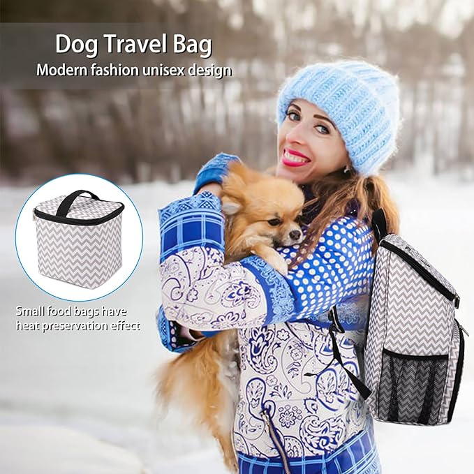 BAGLHER丨Dog Travel Bag, Airline Approved Pet Supplies Backpack, Dog Travel Backpack with 2 Silicone Collapsible Bowls and 2 Food Baskets-Mewly Pet