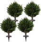 Artificial Cedar Topiary Tree, Indoor Outdoor Decorative Plant, Faux Evergreen Foliage (4, 15.7 inch Height (Leaves Diameter 15.7 inch))