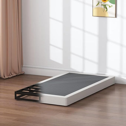 Box Spring Twin - 3 Inch Heavy Duty Low Profile Metal Box Springs for Twin Bed, Mattress Foundation, Easy Assembly,Easy Clean Cover