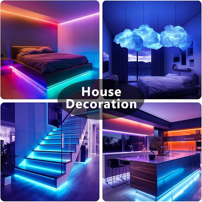 DAYBETTER LED Strip Lights 110ft, Smart Lighting Strips with App Remote Control, RGB Music Sync Color Changing Lights for Bedroom Kitchen Party Home Decor(1 Roll)
